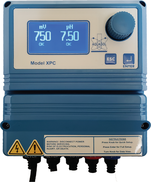 Aquasol's chemical controller will display an alert whenever it detects an issue.